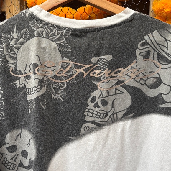 Y2K Ed Hardy x Christian Audigier Skulls T-Shirt - Picture 10 of 12